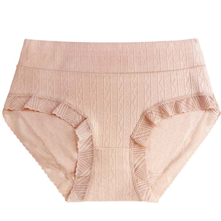 Women's solid-colored light smooth cotton panties CZ8061 - 3 pieces in a pack