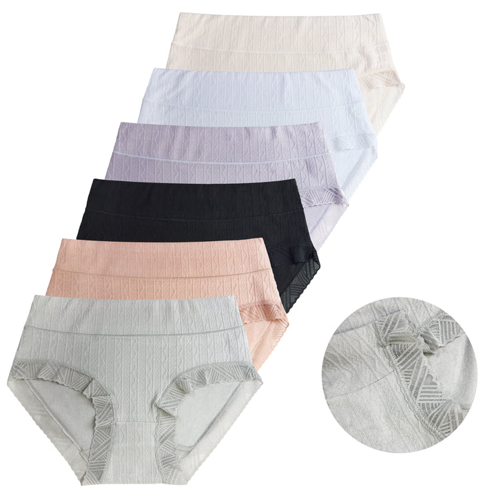 Women's solid-colored light smooth cotton panties CZ8061 - 3 pieces in a pack