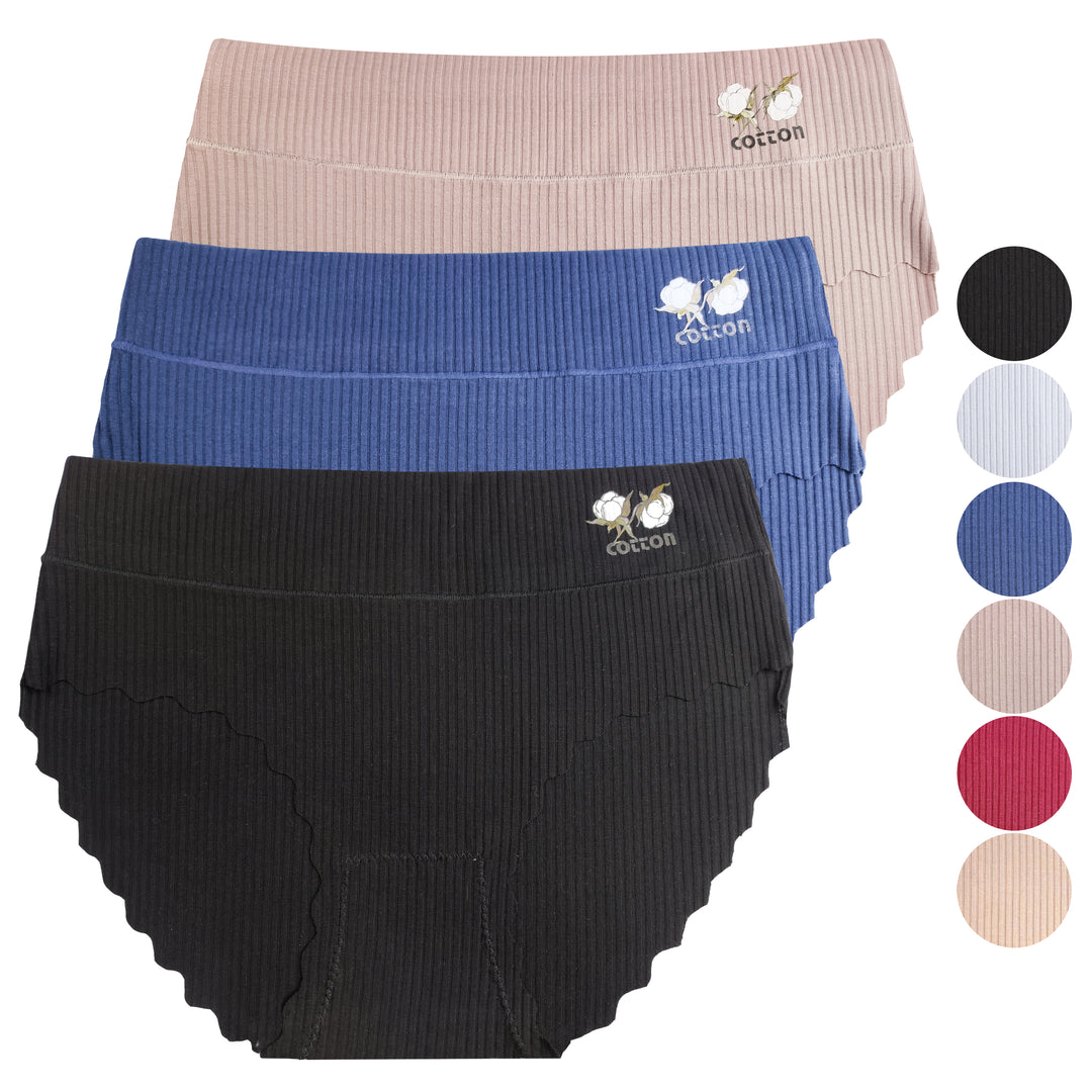 Women's solid-colored panties CZ8062 - 3 pieces in a pack