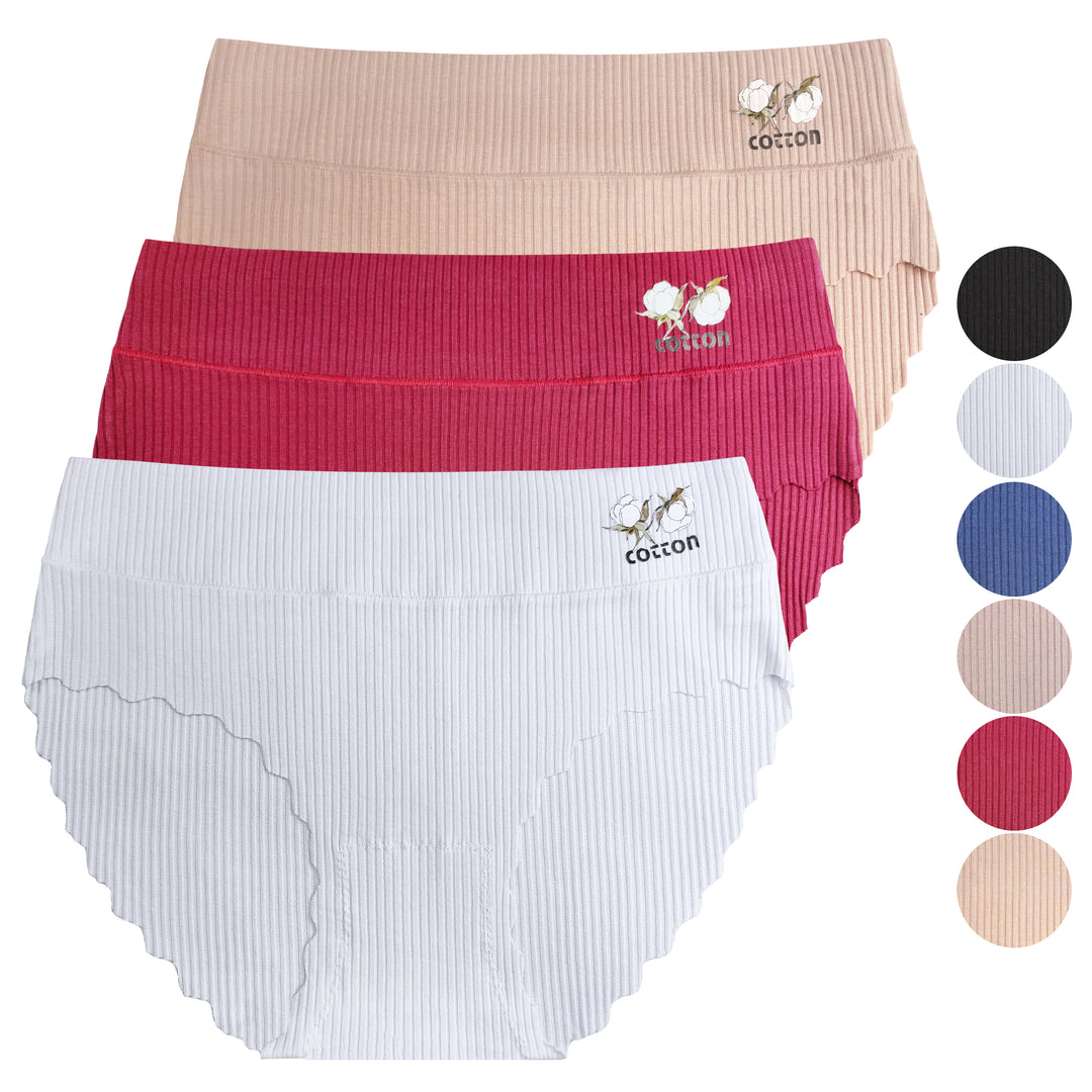 Women's solid-colored panties CZ8062 - 3 pieces in a pack