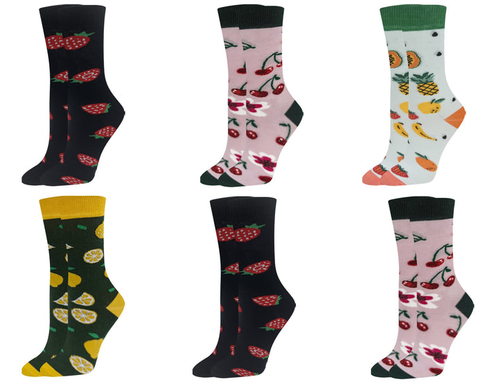 Women's cheerful socks FRUIT DB601 6 pairs