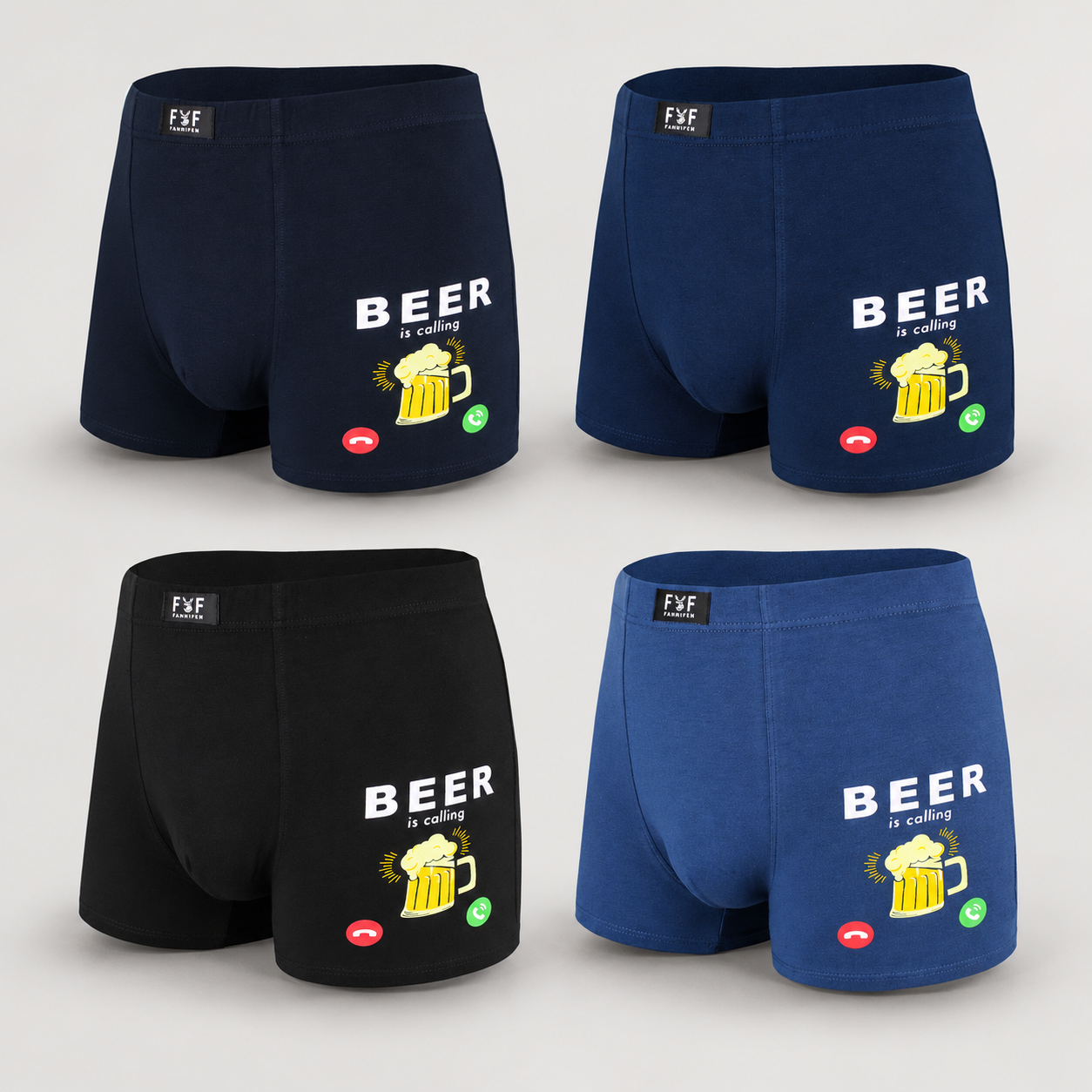 G5216 beer-print boxer briefs, four-piece pack