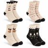 Women’s Soft & Warm Cute Crew Socks with Cozy Design HY400 - 4 pairs