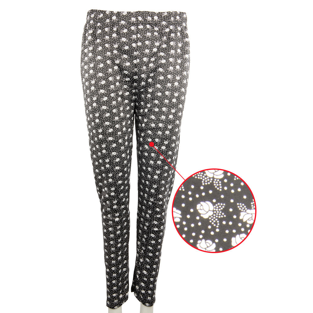 Women's thermal pants with rose pattern MK033A