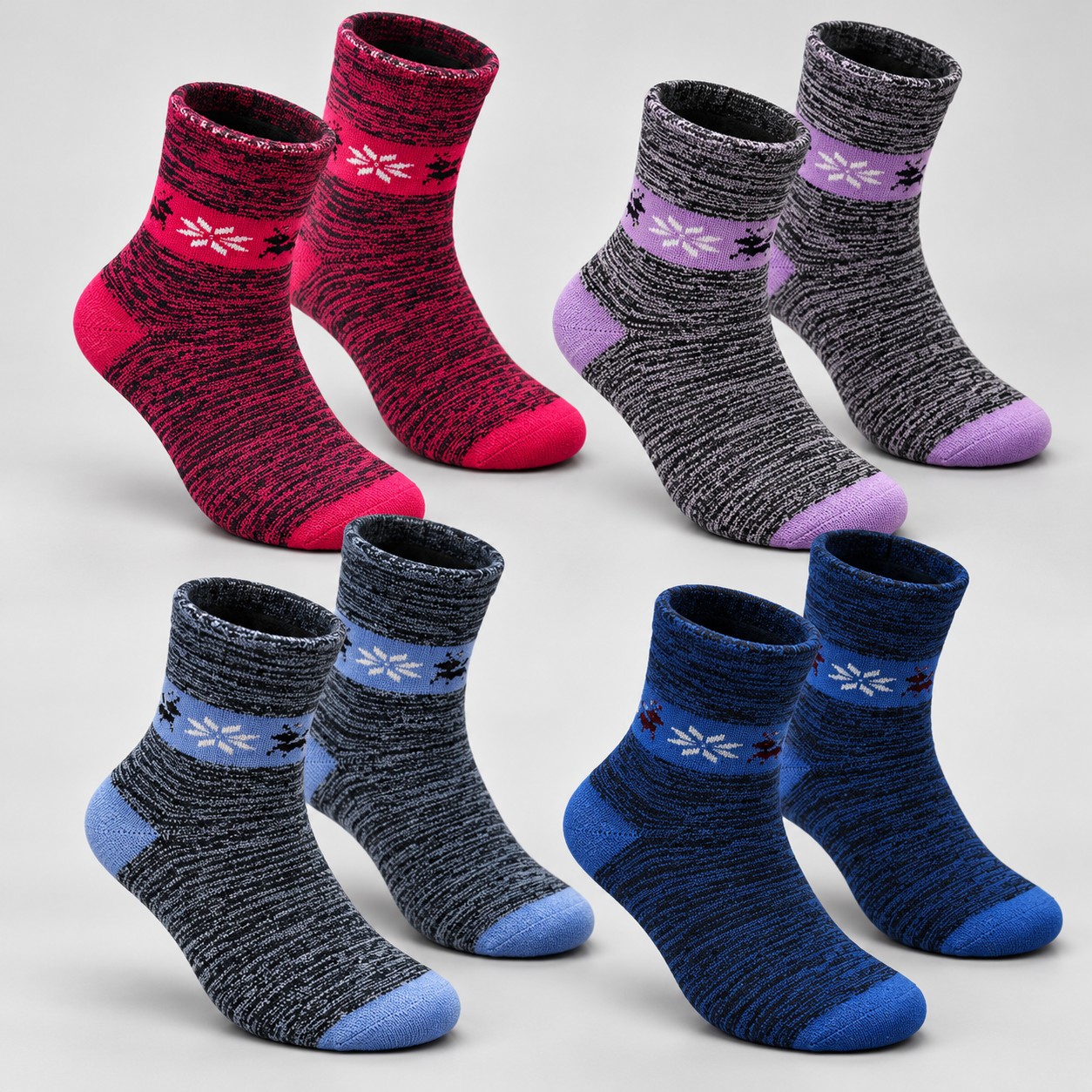 SSW071 four pairs of winter-pattern socks