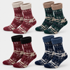 Women’s Thermal Wool Blend Christmas Reindeer Crew Socks YZ33-4 Pairs