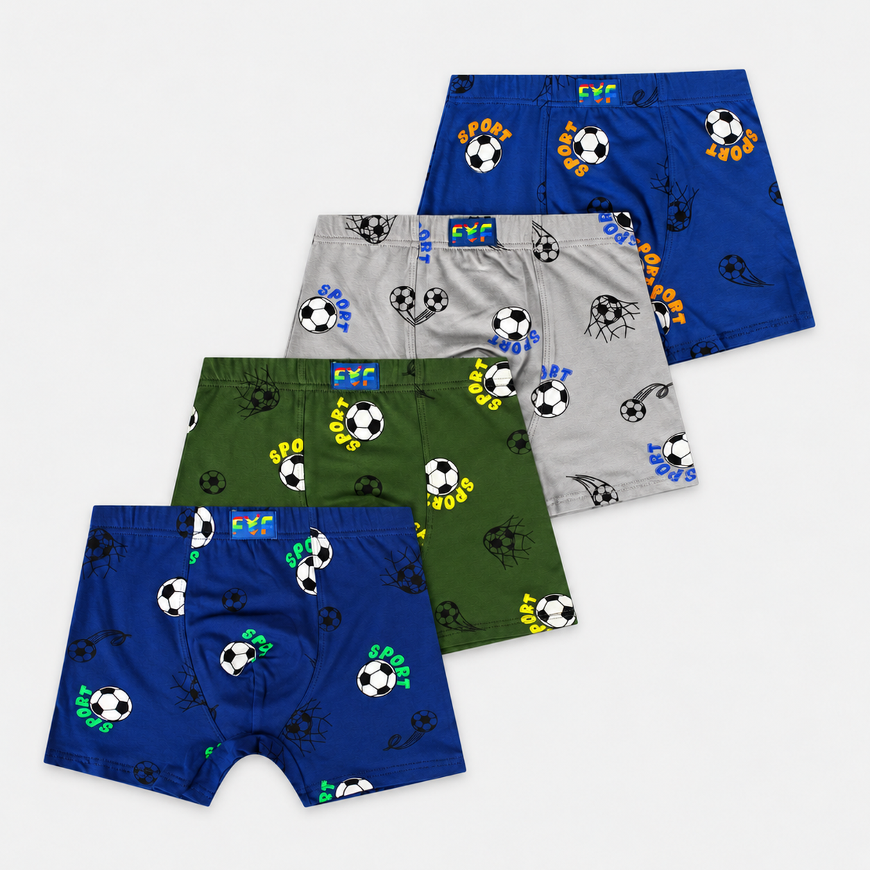 ZQ5209 football boxer briefs, four-piece pack