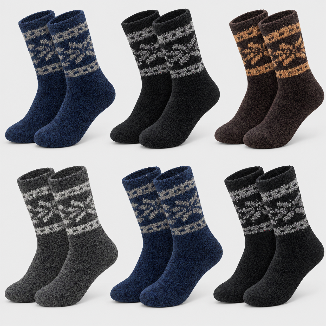 ZWD-1301 men's thermal socks six-pair assortment