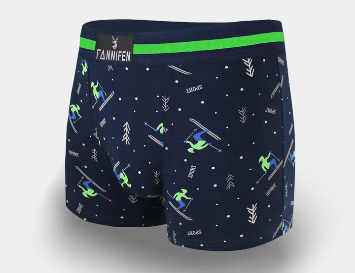 Men's cotton boxer briefs SKIING G5117A - 4 pcs in a pack