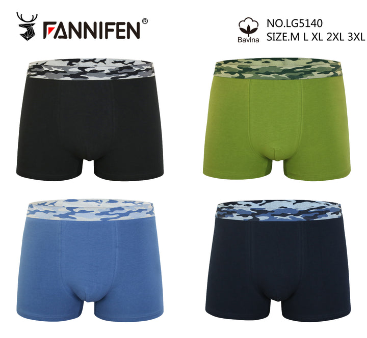 TEEN Cotton Classic Soft boxer shorts CAMOUFLAGE LG5140 - 4 pieces per pack