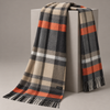 Men’s Plaid Scarf with Orange Accents and Fringed Ends MS05