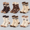 Children’s Cotton Blend Thermal Crew Socks with Bear Patterns QM507-6 Pairs