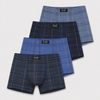 FANNIFEN Men’s Viscose Plaid Boxer Briefs M6823- 4 pcs in a pack