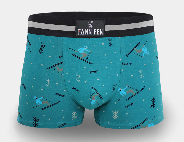 Men's cotton boxer briefs SKIING G5117A - 4 pcs in a pack