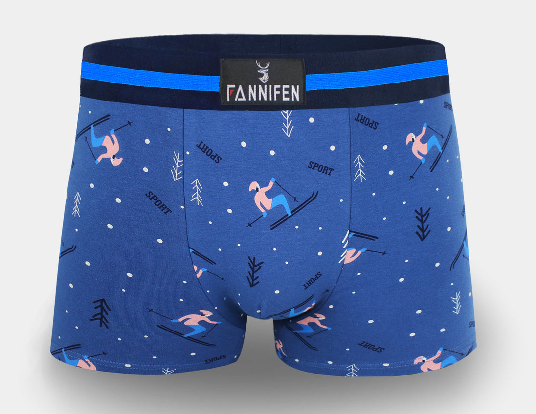 Men's cotton boxer briefs SKIING G5117A - 4 pcs in a pack