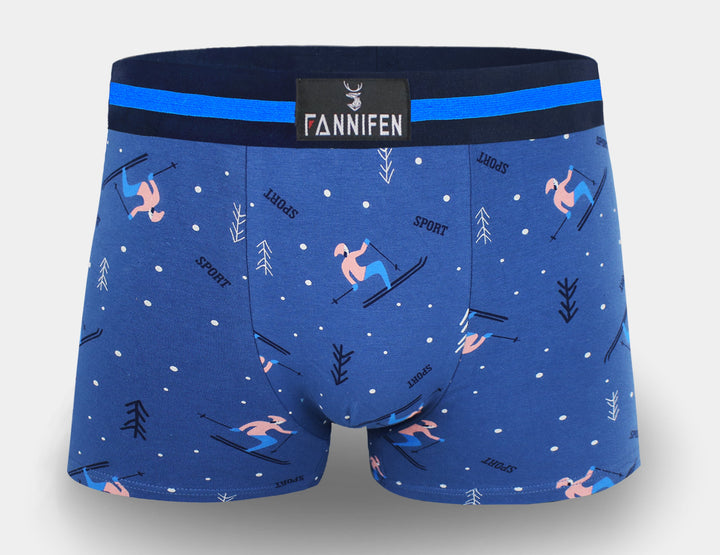 Men's cotton boxer briefs SKIING G5117A - 4 pcs in a pack